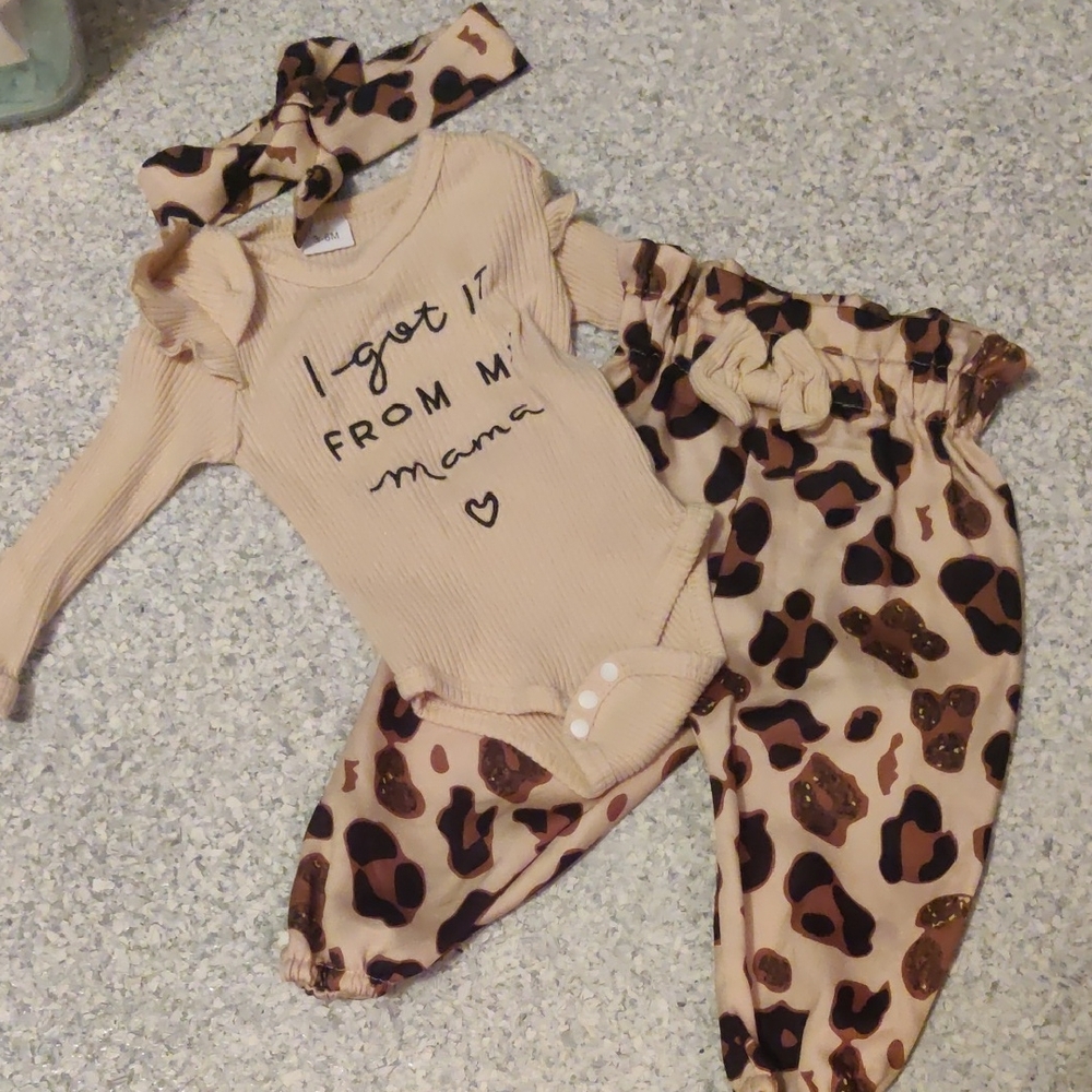 Kids Matching Set with Leopard Print